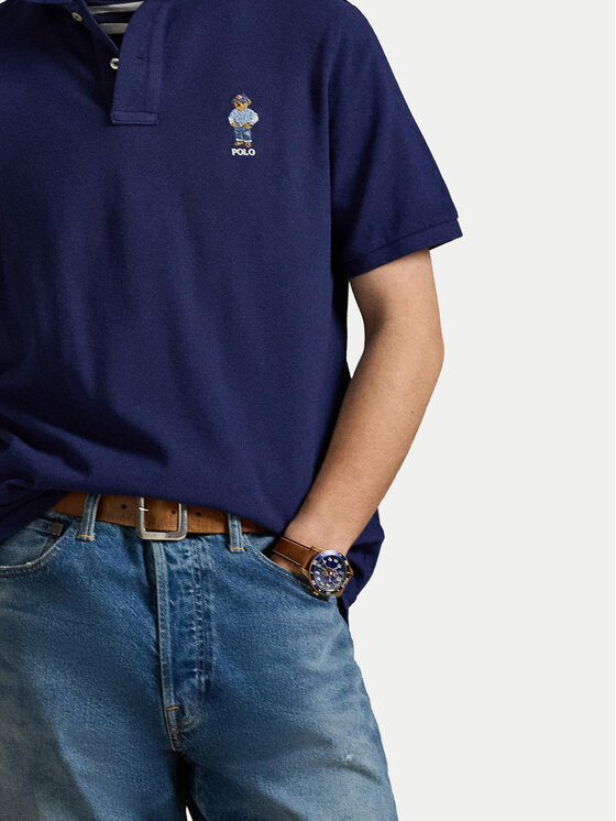 Polo Ralph Lauren Polo Ralph Lauren Тениска с яка и копчета 710B14620001 Тъмносин Classic Fit