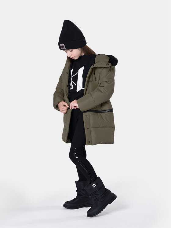 Karl Lagerfeld Kids Karl Lagerfeld Kids Μπουφάν χειμωνιάτικο Z16167 D Χακί Regular Fit