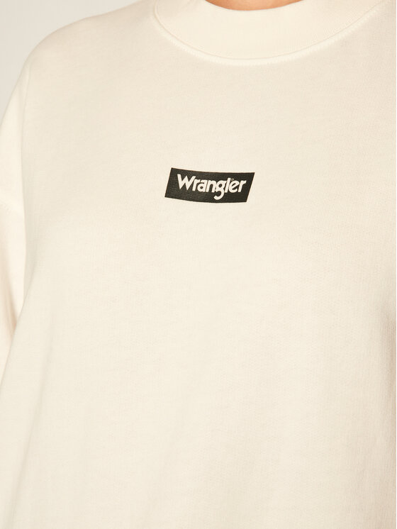 Wrangler Wrangler Bluză High Rib Boxy Retro W6P3HA737 Alb Loose Fit