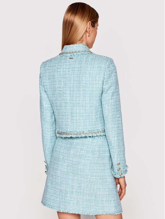 Giacca da abito Tweed 1GG201 9543Z Blu Slim Fit