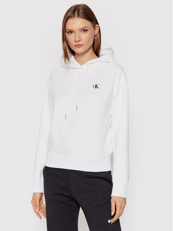 Calvin Klein Jeans Calvin Klein Jeans Mikina Embroidered Logo J20J213178 Bílá Regular Fit