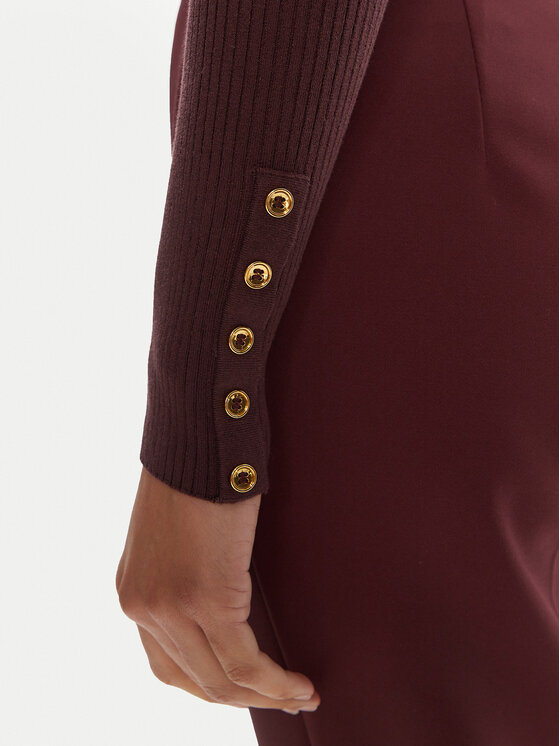 Elisabetta Franchi Elisabetta Franchi Rollkragenpullover MK-11B-56E2-V290 Dunkelrot Slim Fit