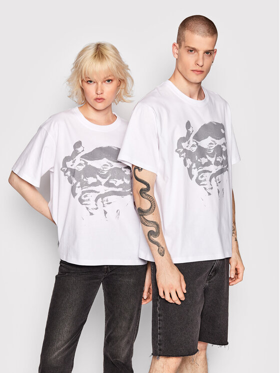 Mindout Tricou Unisex Rebuild No.3 Alb Oversize