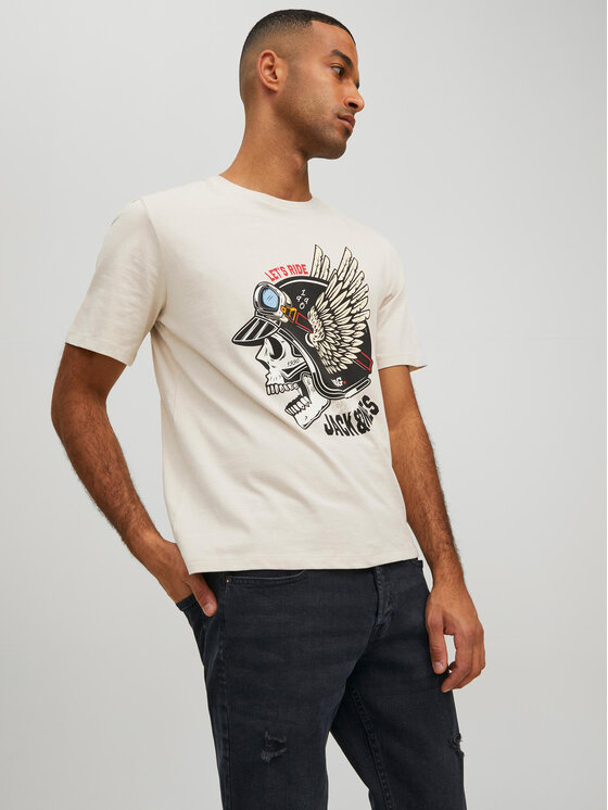 Jack&Jones T-krekls Roxbury 12227779 Bēšs Regular Fit