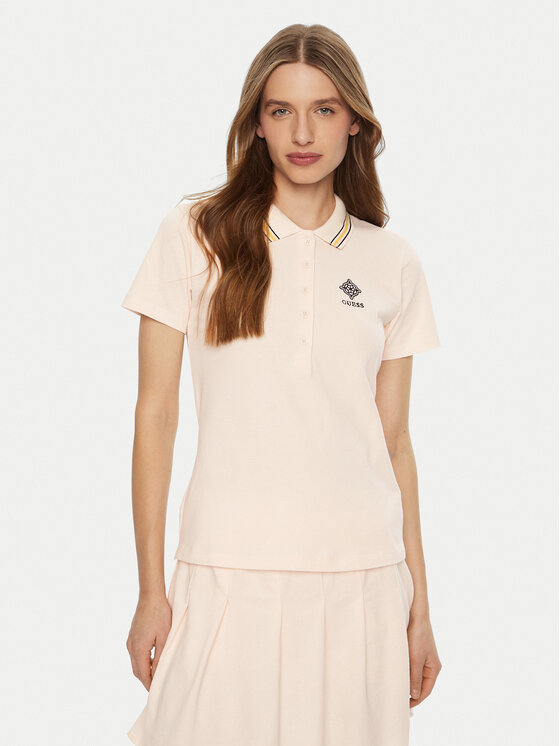 Guess Polokošeľa V5RP02 KCOK1 Écru Regular Fit