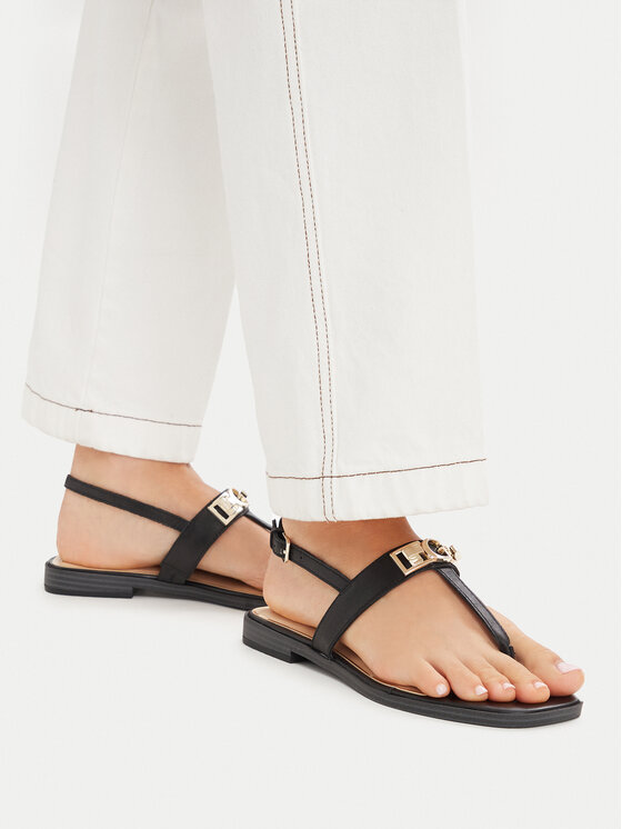 Guess Сандали FLJRMY LEA03 Черен