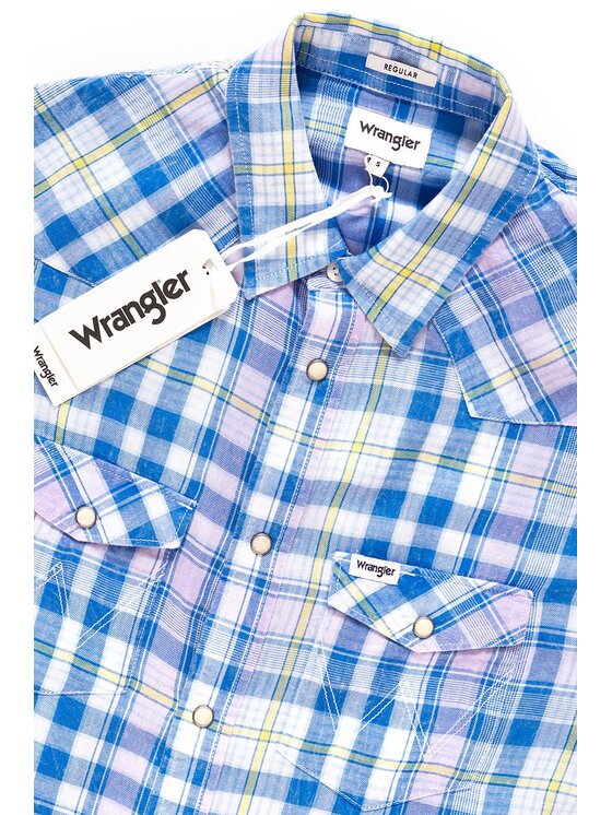 Wrangler Wrangler Camicia SS WESTERN SHIRT Blu Regular Fit