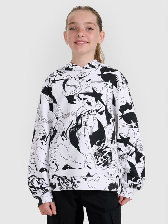 4F 4F Felpa 4FJRAW25TSWSF2348-90A Bianco Oversize