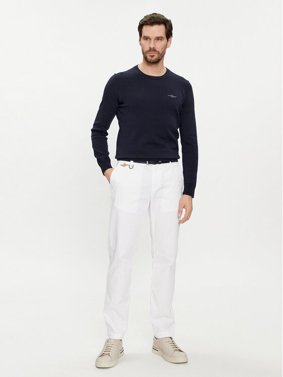 Aeronautica Militare Aeronautica Militare Sweter 241MA1488L506 Granatowy Slim Fit