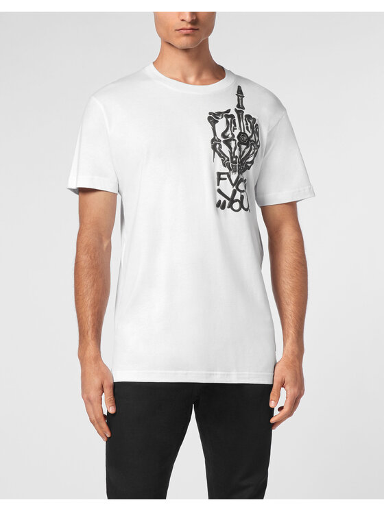 PHILIPP PLEIN PHILIPP PLEIN T-Shirt 11489 Biały Regular Fit