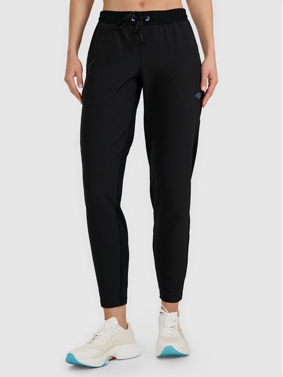 4F 4F Spodnie damskie 4FWAW25TFTRF0931-20S Czarny Regular Fit