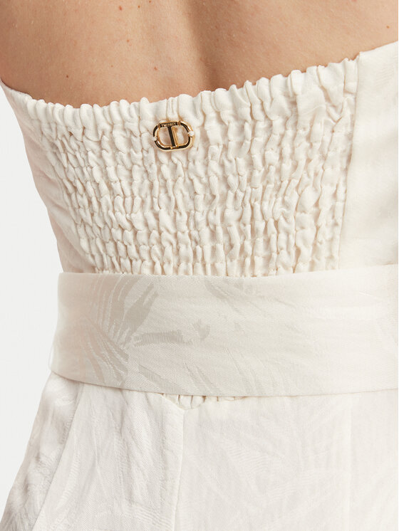 TWINSET TWINSET Salopetă 251TT2170 Écru Wide Leg