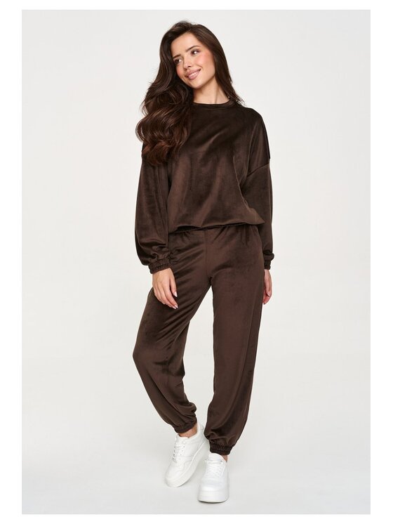 Makadamia Makadamia Dres M954 Brązowy Regular Fit