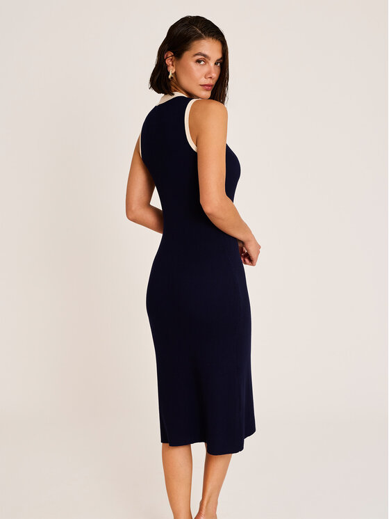 Selmark Selmark Haljina za plažu BO796 Tamnoplava Slim Fit