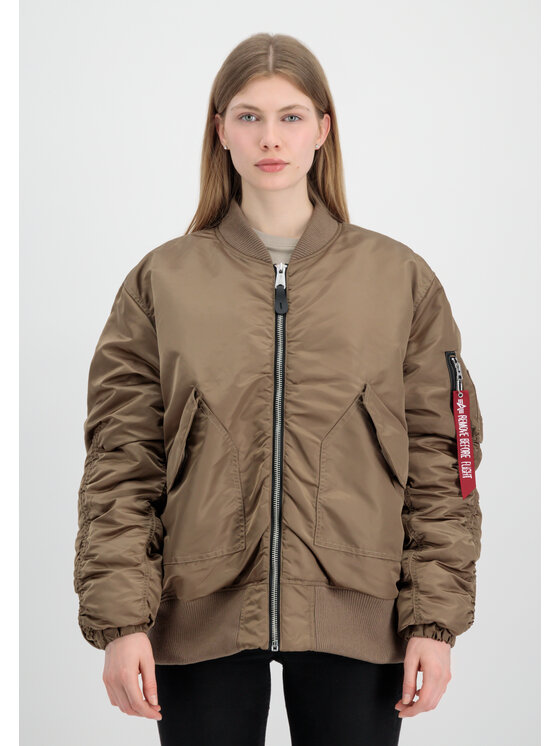 Alpha Industries Alpha Industries Kurtka bomber CWU MA-1 No Cords Bomber Jacket Women Brązowy Oversize