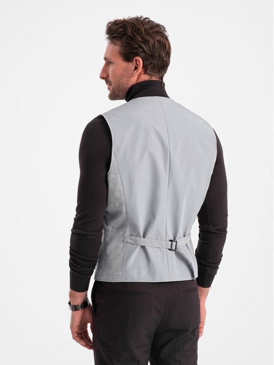 Ombre Ombre Kamizelka OM-BLZV-0106 Szary Fitting Fit