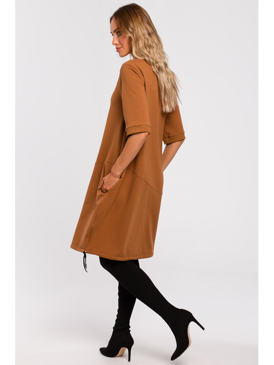 Made of Emotion Made of Emotion Každodenní šaty M451 Hnědá Comfortable Fit