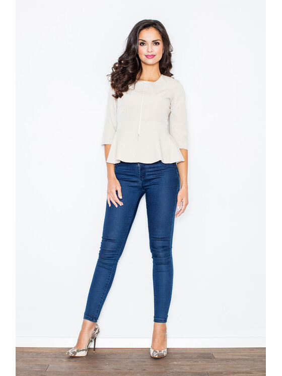 FIGL FIGL Marynarka M132 Beżowy Regular Fit