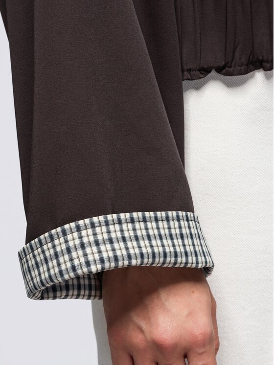 Ombre Ombre Bunda pro přechodné období OW-JT-E0017 Hnědá Oversize