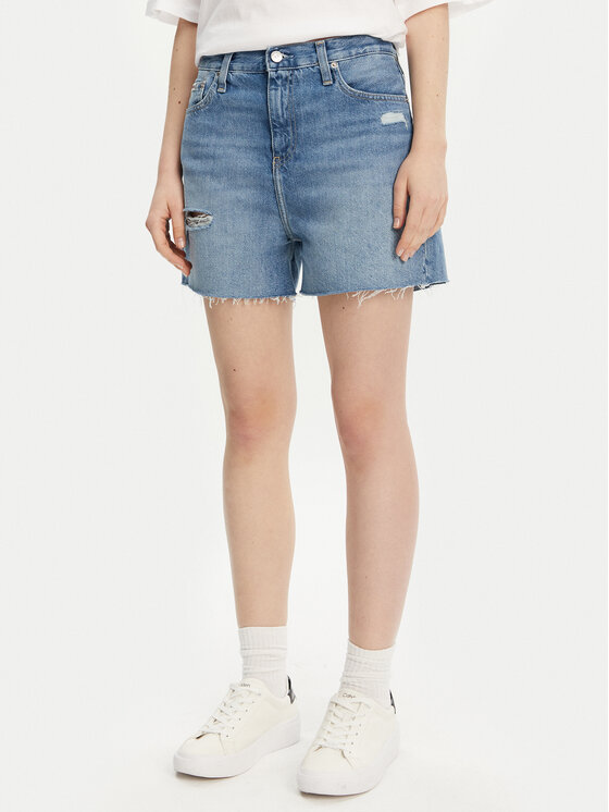 Calvin Klein Jeans Calvin Klein Jeans Džínové šortky J20J225159 Modrá Mom Fit