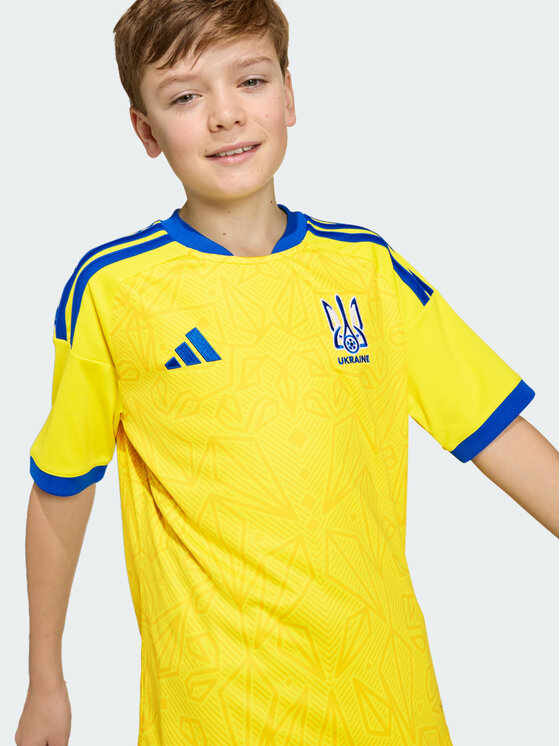 adidas adidas Koszulka techniczna Ukraine 26 Home Kids Jersey Żółty Regular Fit