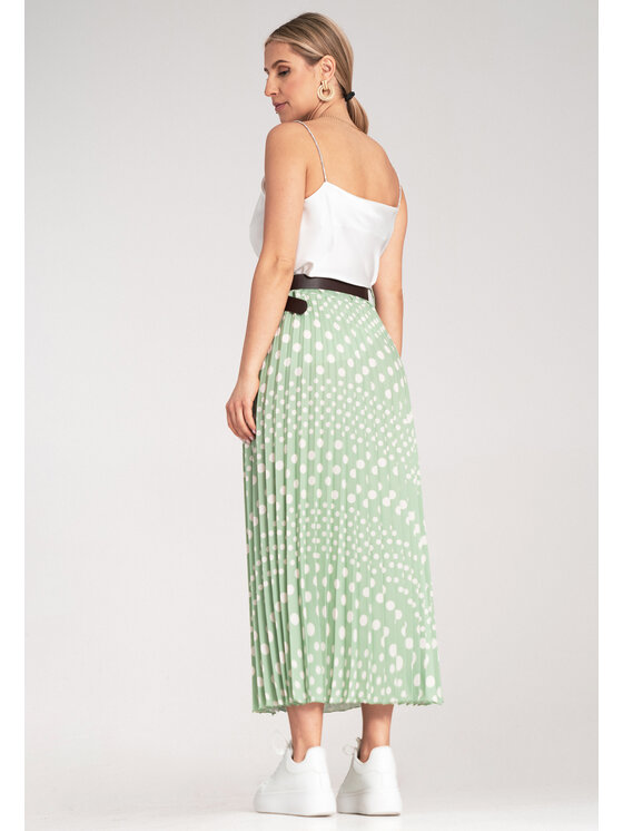 FIGL FIGL Gonna plissettata M1155 Verde Flared Fit
