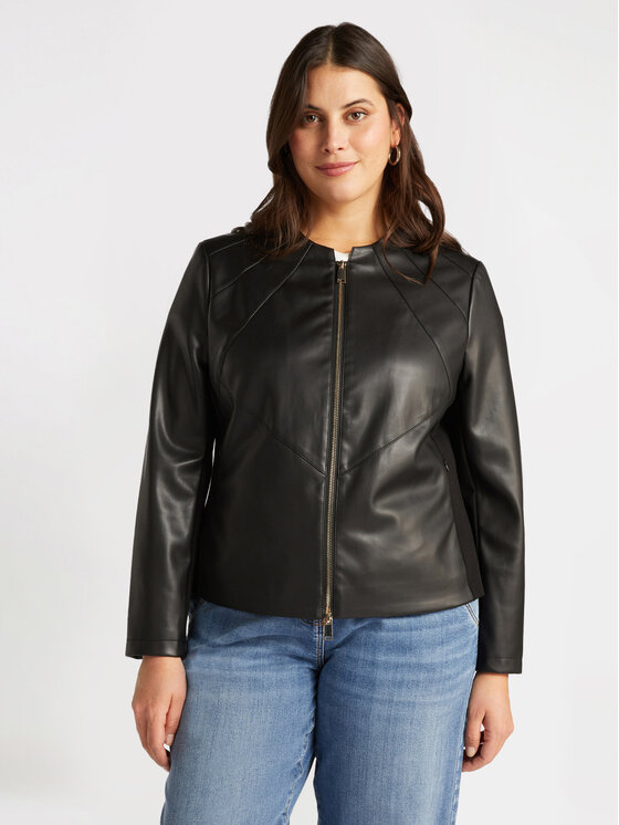 Fiorella Rubino Fiorella Rubino Giacca in similpelle R341T001190N033 Nero Slim Fit
