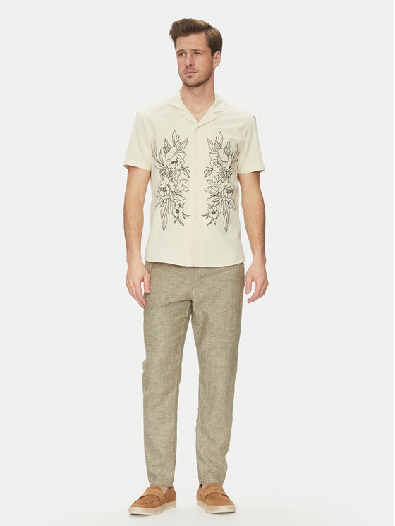 Blend Blend Koszula 20717697 Beżowy Regular Fit