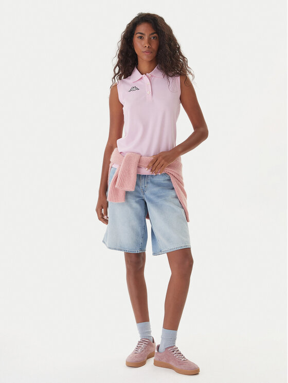 Kappa Kappa Polo marškinėliai Logo Tennis 302LR20 Rožinė Slim Fit