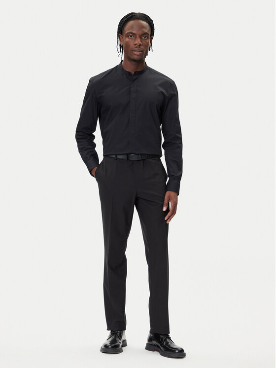 HUGO HUGO Marškiniai Kaleb 50551253 Juoda Slim Fit