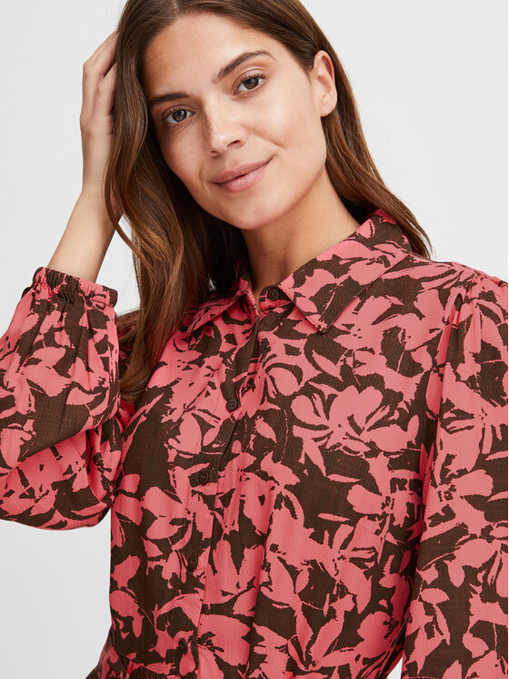 Fransa Fransa Sukienka koszulowa 20612464 Różowy Regular Fit