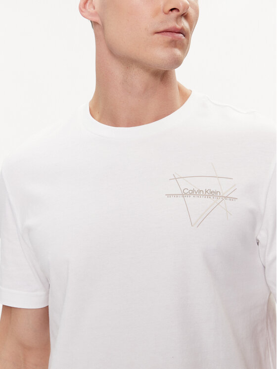 Calvin Klein Calvin Klein T-särk Linear Graphic K10K112482 Valge Regular Fit