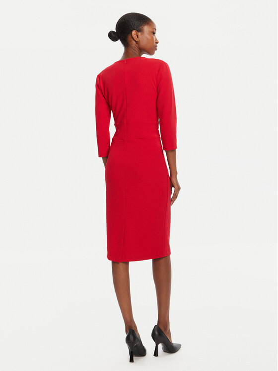 Rinascimento Rinascimento Cocktail obleka CFC0126151003 Rdeča Slim Fit
