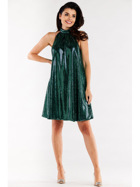 Awama Awama Abito da sera A563 Verde Basic Fit