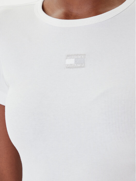 Tommy Jeans Tommy Jeans T-shirt Badge DW0DW17881 Bijela Slim Fit