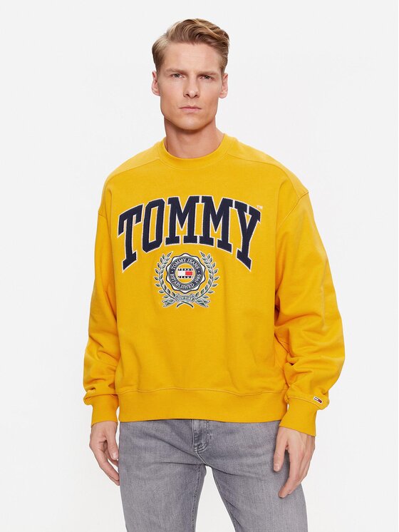 Tommy Jeans Majica Dugih Rukava College Graphic DM0DM16804 Žuta Boxy Fit