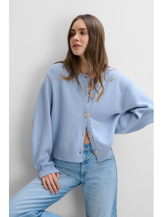 Fobya Fobya Kardigan F2114 Niebieski Basic Fit