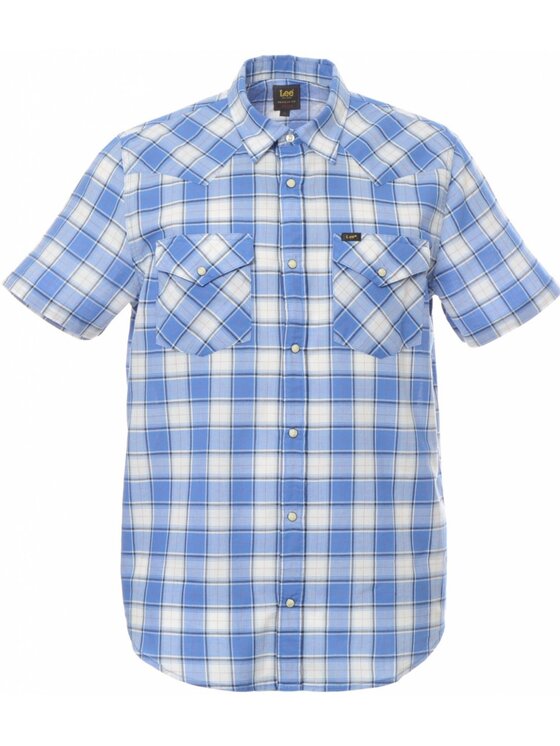 Lee Lee Koszula SS WESTERN SHIRT Niebieski Slim Fit