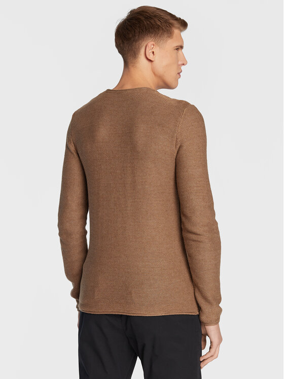 Solid Solid Sweter 21104152 Brązowy Regular Fit
