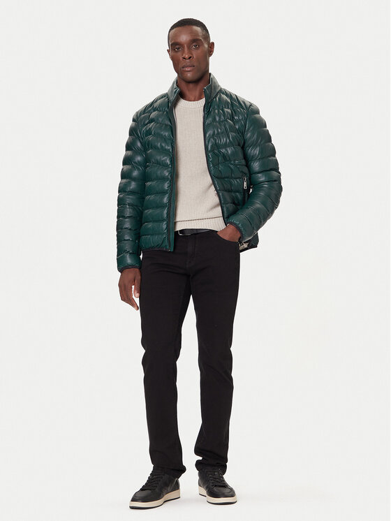 Milestone Milestone Μπουφάν δερμάτινο MSHendrik 531040 60710 Πράσινο Regular Fit
