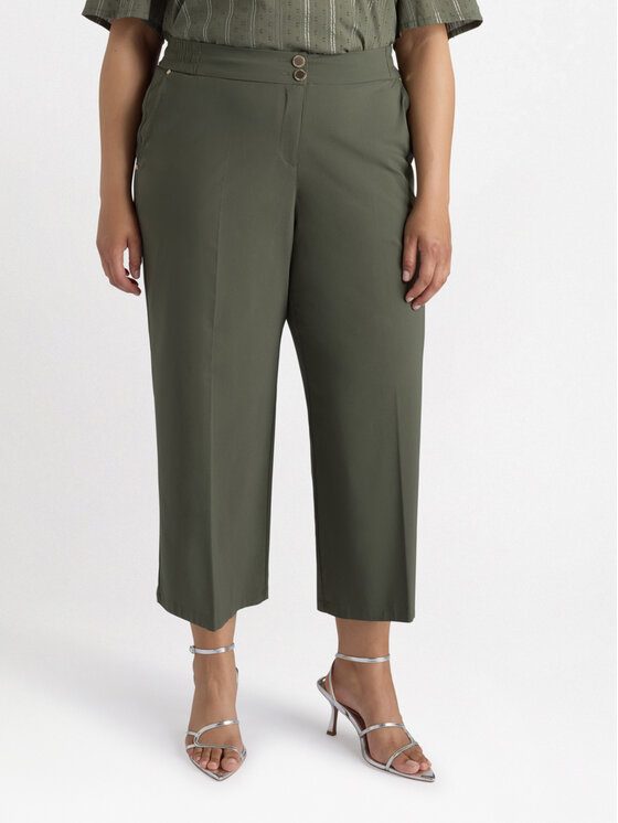 Fiorella Rubino Fiorella Rubino Pantaloni di tessuto P148L002131N035 Verde Cropp Fit