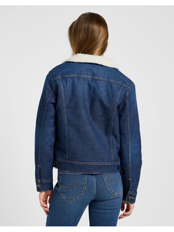 Lee Lee Kurtka jeansowa SHERPA RIDER JKT Niebieski Regular Fit