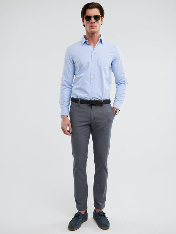 BIG STAR BIG STAR Chinosy ERHATI_402_350 Niebieski Chino Fit
