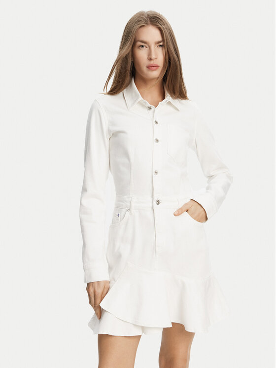 Karl Lagerfeld Jeans Vestito di jeans A2W13046 Bianco Regular Fit, taglia : XS