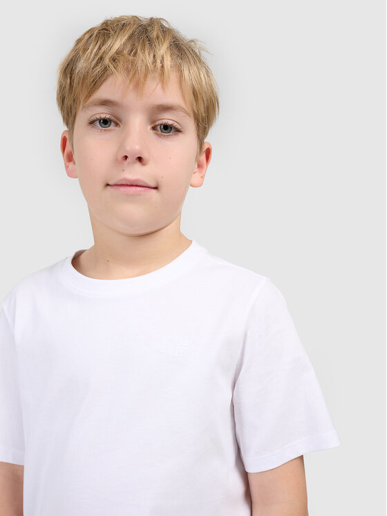 4F 4F T-Shirt 4FJWMM00TTSHM2330-10S Λευκό Standard Fit