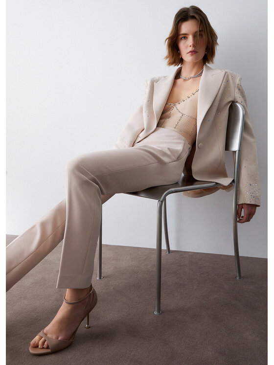 Liu Jo Liu Jo Pantaloni di tessuto PA6006T2527X0753 Bianco Slim Fit