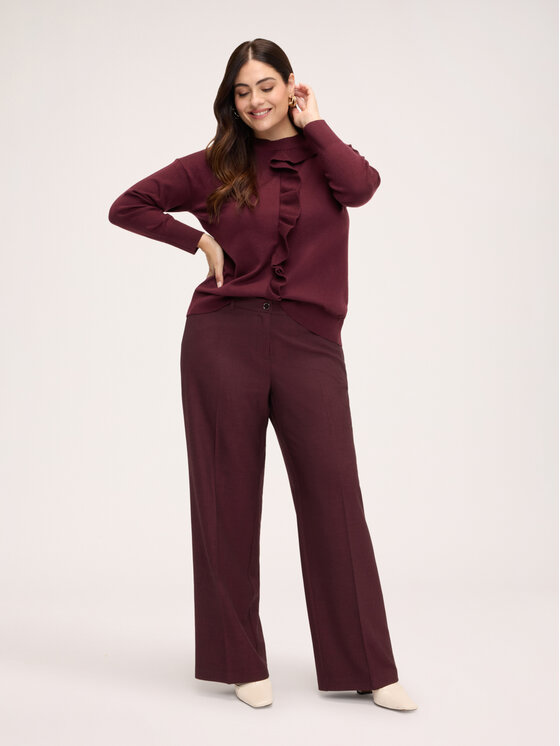 Fiorella Rubino Fiorella Rubino Sweter M456L008723N036 Bordowy Regular Fit