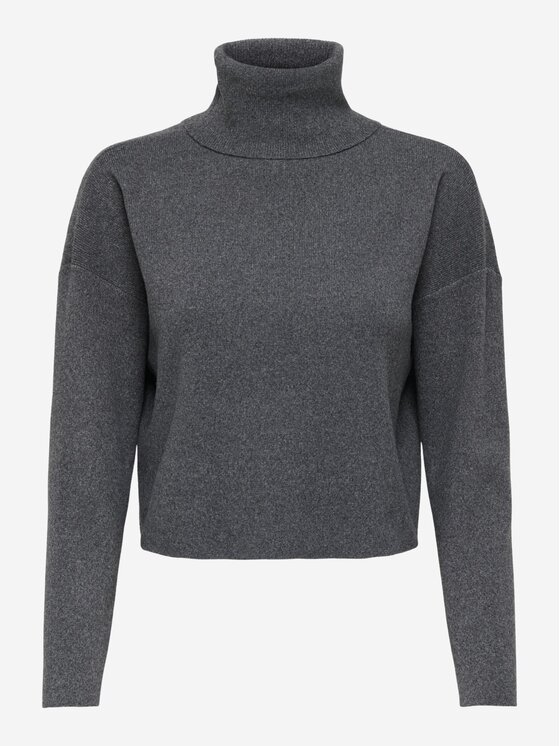ONLY ONLY Maglione Onlama life ls rib rollneck Grigio Regular Fit