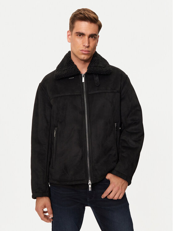 Armani Exchange Armani Exchange Bunda z imitace kůže 6DZB03 ZE1FZ 1200 Černá Regular Fit