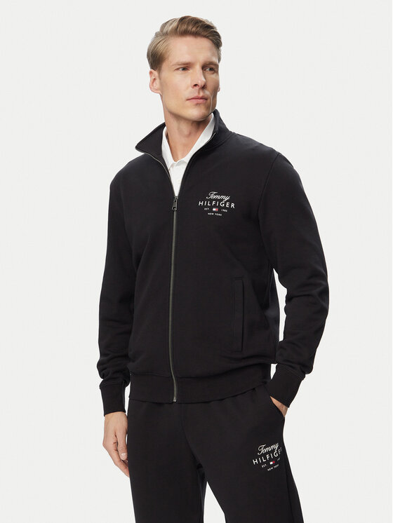 Tommy Hilfiger Hanorac Script Stack MW0MW43219 Negru Regular Fit
